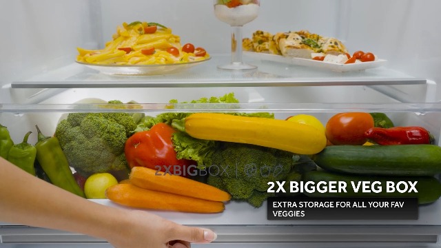 Haier 325 L 3 Star Frost Free Bottom Mount Double Door Refrigerator|Convertible 14-in-1|Jhukna Mat-Bottom Freezer|Digital Display Panel|Triple Inverter|Twist Ice Maker (HEB-333DS-P, Dazzle Steel) - Image 2