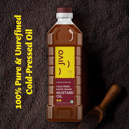 JIVO Cold Pressed Kachi Ghani Chemical Free Mustard Daily Cooking Oil, 1 Litre | Recommended for Roasting, Frying, Baking All type of Cuisines | - Image 5