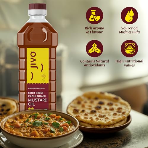 JIVO Cold Pressed Kachi Ghani Chemical Free Mustard Daily Cooking Oil, 1 Litre | Recommended for Roasting, Frying, Baking All type of Cuisines | - Image 6