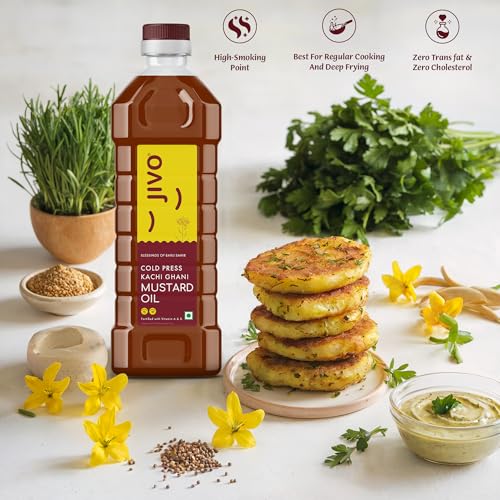 JIVO Cold Pressed Kachi Ghani Chemical Free Mustard Daily Cooking Oil, 1 Litre | Recommended for Roasting, Frying, Baking All type of Cuisines | - Image 7