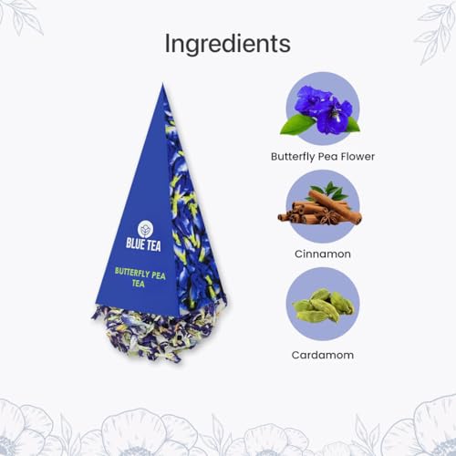BLUE TEA - Butterfly Pea Chai Masala Tea Gift - 10 Tea Bag - Plant Based | | Caffeine-Free - Flower & Spices Based - Refreshing Tea | Featured In Shark Tank - Image 3