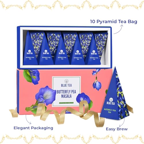 BLUE TEA - Butterfly Pea Chai Masala Tea Gift - 10 Tea Bag - Plant Based | | Caffeine-Free - Flower & Spices Based - Refreshing Tea | Featured In Shark Tank - Image 5