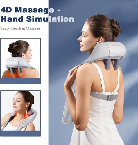 Neck And Back Massager With Heating, Body Massager For Body Aches And Pains Relief, Electric 5D Cervical Massage Machine For Deep Tissue Neck, Back, Shoulders, Waist And Legs,Blue - Image 3