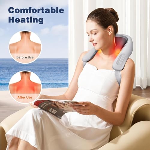 Neck And Back Massager With Heating, Body Massager For Body Aches And Pains Relief, Electric 5D Cervical Massage Machine For Deep Tissue Neck, Back, Shoulders, Waist And Legs,Blue - Image 4