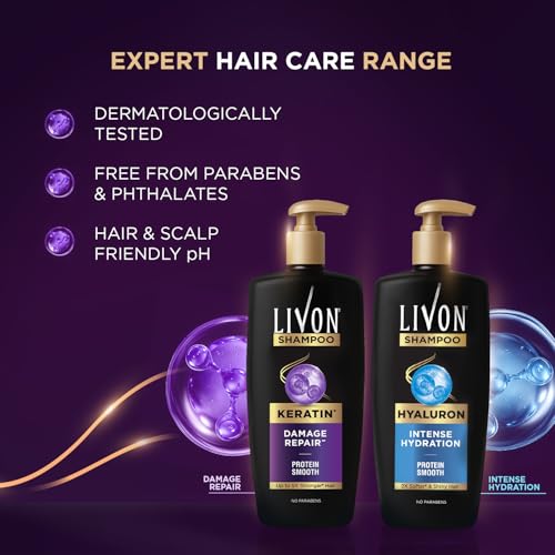 Livon Keratin Shampoo for Women & Men | Repairs Damaged Hair | Smooth & 5x Stronger Hair | No Parabens | 650ml - Image 7