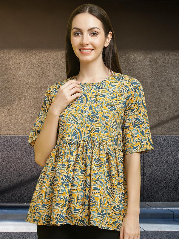 Pinkimint Crape Combo Top for Women ll Stylish Casual Flared Fancy Sleeve Printed Regular Fit Top (Pack of 3) - Image 3