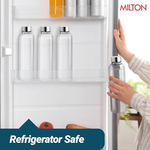 MILTON Costa 1000 Pet Water Bottle Set of 2, 1 Litre Each | Airtight & Leakproof Stainless Steel Lid | Unbreakable, BPA-Free, Reusable Plastic Fridge Bottles for Home, Office, School, Travel - Image 4