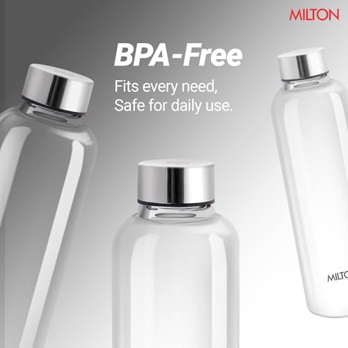 MILTON Costa 1000 Pet Water Bottle Set of 2, 1 Litre Each | Airtight & Leakproof Stainless Steel Lid | Unbreakable, BPA-Free, Reusable Plastic Fridge Bottles for Home, Office, School, Travel - Image 5
