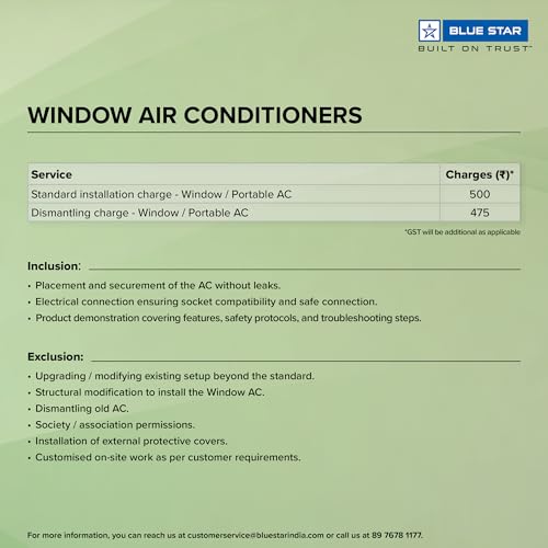 Blue Star 2 Ton 3 Star Inverter Window AC (Copper, Turbo Cool, Fan Modes-Auto/High/Medium/Low, Hydrophilic Blue Fins, Dust Filters, Self-Diagnosis, WID324L, White) - Image 5