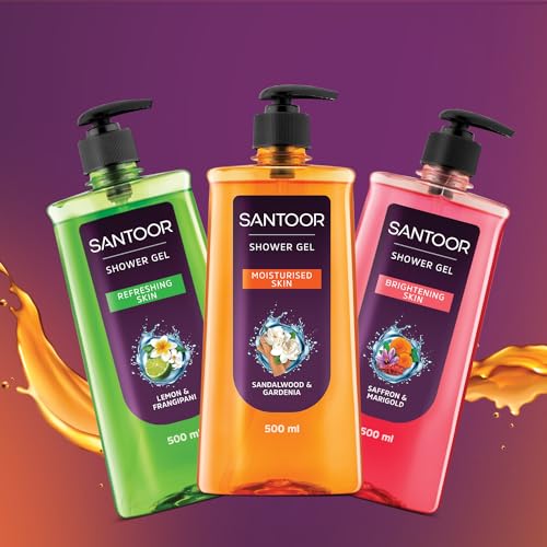 Santoor Moisturizing Shower Gel With Natural Sandalwood & Gardenia Extracts| For Men & Women| Moisturizing Body Wash With Glycerin | Suitable For All Skin Types| No Parabens| No Silicones| 500ml - Image 7