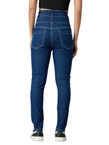 AKA CHIC Women's Regular Rise Skinny Jeans (AKCB 1031_Mid Blue_32) - Image 2