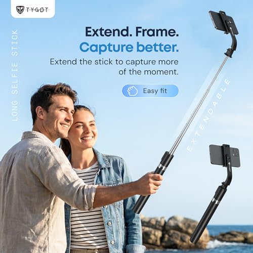 Tygot T9 Selfie Stick Tripod, 67 Inch (170CM) Reinforced Tripod for Mobile Phone, Multi-Functional Bluetooth Long Selfie Stick for Travel,Vlogging,Compatible with iPhone and All Smartphones - Image 3