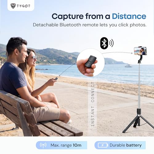 Tygot T9 Selfie Stick Tripod, 67 Inch (170CM) Reinforced Tripod for Mobile Phone, Multi-Functional Bluetooth Long Selfie Stick for Travel,Vlogging,Compatible with iPhone and All Smartphones - Image 6