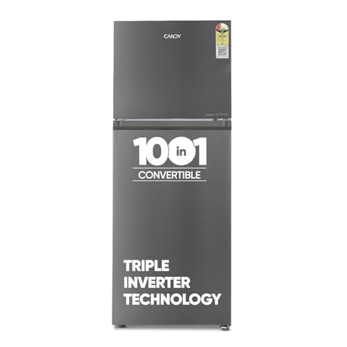 CANDY 328 L, 2 Star, Convertible 10-in-1, Triple Inverter & Dual Fan Motor Technology, Frost Free Double Door Refrigerator (CDD3532MS Moon Silver)
