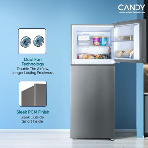 CANDY 328 L, 2 Star, Convertible 10-in-1, Triple Inverter & Dual Fan Motor Technology, Frost Free Double Door Refrigerator (CDD3532MS Moon Silver) - Image 3