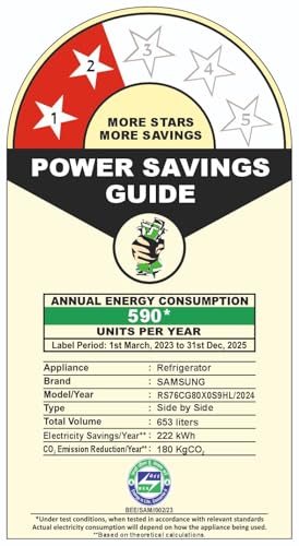 Samsung 653 L, 2 Star, Frost Free, Double Door, Convertible 5-in-1 Digital Inverter, Side By Side Refrigerator (RS76CG80X0S9HL, Silver, Refined Inox) - Image 6