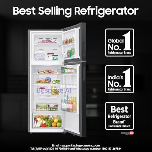 Samsung 330 L, 3 Star, Convertible 5-in-1, Digital Inverter, Frost Free Double Door, WiFi Enabled Bespoke AI Refrigerator (RT34DG5A4DBXHL, Luxe Black) - Image 6