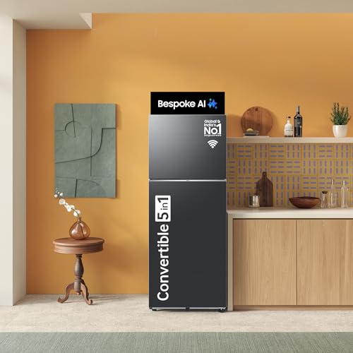 Samsung 330 L, 3 Star, Convertible 5-in-1, Digital Inverter, Frost Free Double Door, WiFi Enabled Bespoke AI Refrigerator (RT34DG5A4DBXHL, Luxe Black) - Image 7