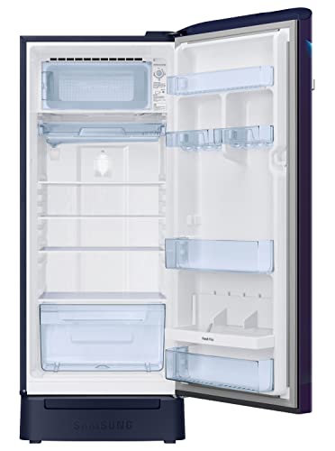 Samsung 215L 5 Star Inverter Direct-Cool Single Door Refrigerator (RR23C2H35UZ/HL,Midnight Blossom Blue) Base Stand Drawer - Image 2