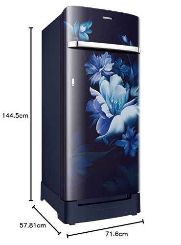 Samsung 215L 5 Star Inverter Direct-Cool Single Door Refrigerator (RR23C2H35UZ/HL,Midnight Blossom Blue) Base Stand Drawer - Image 7