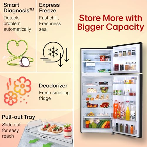 LG Smart Choice, 446 L, 1 Star, Convertible, Door Cooling+, Smart Inverter Compressor, Frost Free Double Door Refrigerator (GL-T502CESR, Ebony Sheen, Express Freeze & Multi Air Flow) - Image 5