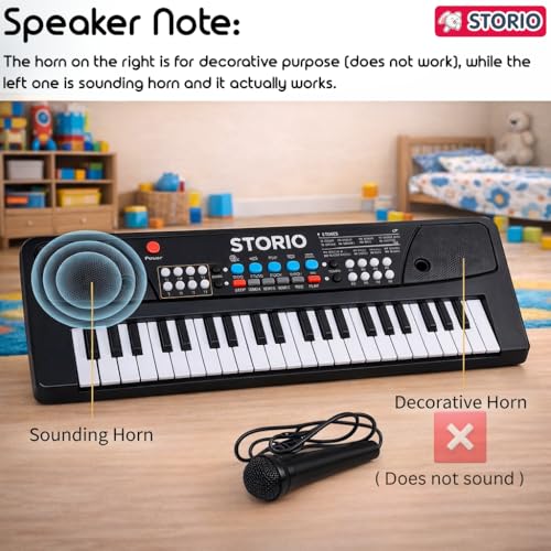 Storio Kids Piano Keyboard with Mic | 37 Keys, 8 Rhythms, 8 Tones & 6 Demo Songs | Electronic Musical Toy for Boys & Girls Age 2-5 | Educational & Recording Keyboard for Beginners - Image 6