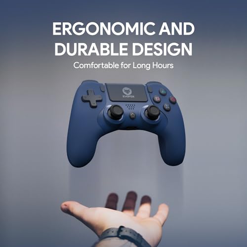 EvoFox Elite Play ps4 controller dualshock 4, iPad & iPhones | Bluetooth 5 | Dual Vibration | 6 Axis Gyro Sensor | 10 Hours of Game Play | Touch Panel | Built in Speaker | 3.5 mm Headset Port (Blue) - Image 6