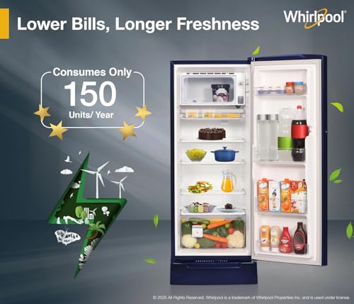 Whirlpool 207 L 5 Star Icemagic Pro Inverter Direct-Cool Single Door Refrigerator (230 IMPRO ROY 5S INV SAPPHIRE PEONY-Y, Blue, 2026 Model) - Image 4