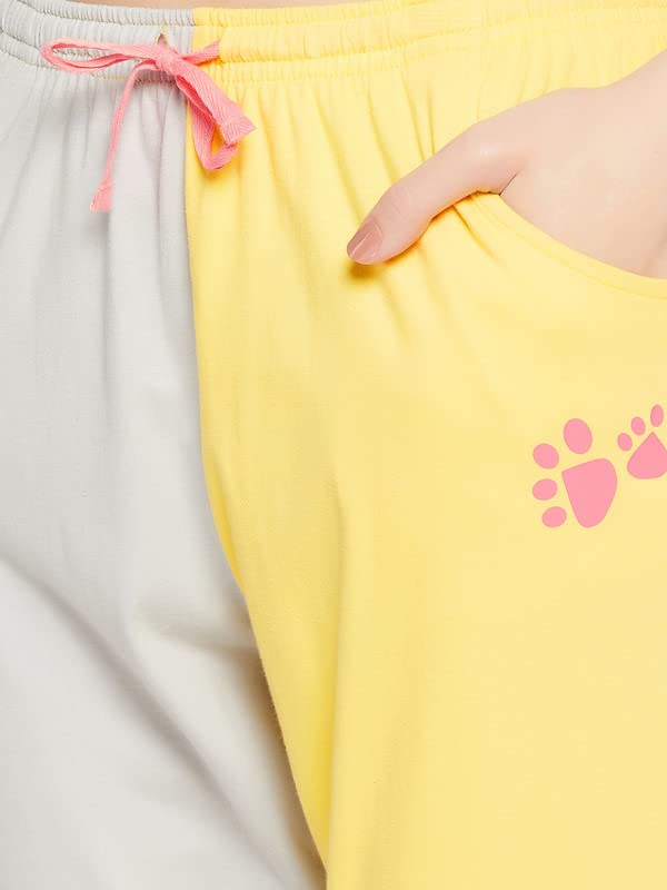 Clovia Women's Cotton Quirky Quote Print Top & Jogger Set - Image 6