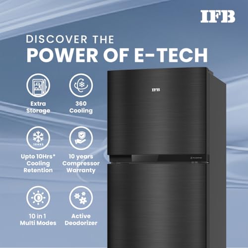 IFB Smart Choice 243L 2 Star Tru Convertible 10-in-1 Frost Free Double Door Refrigerator (IFBFF-2902NKSET, Metal Black, 360 Degree Cooling, Extraordinary Space) - Image 3