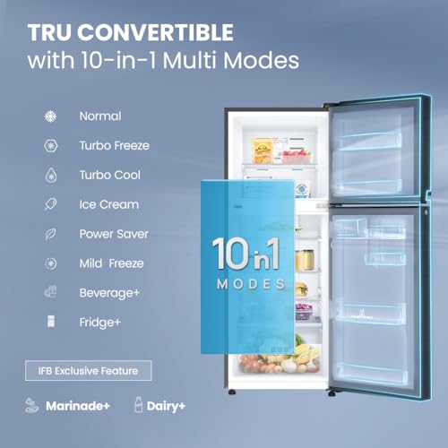 IFB Smart Choice 243L 2 Star Tru Convertible 10-in-1 Frost Free Double Door Refrigerator (IFBFF-2902NKSET, Metal Black, 360 Degree Cooling, Extraordinary Space) - Image 6