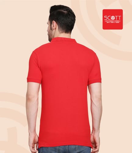 Scott International Men's Rich Cotton Regular Fit Striper Polo T-Shirt | - Image 3