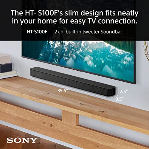 Sony HT-S100F 2.0 Ch Dolby Audio Soundbar with Bass Reflex Speaker for deep Bass, Bluetooth Wireless Audio with LDAC,S-Force Front Sound, HDMI ARC & Optical Connectivity, Slim Design - Image 3