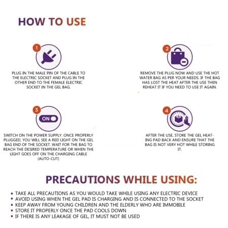 NEA Electric Hot Water Bag – Rechargeable Heating Pad for Instant Pain Relief, Back & Joint Comfort, Menstrual Cramps, and Muscle Relaxation – Safe, Leak-Proof & Easy to Use Anywhere 1 L (Multicolor) - Image 2