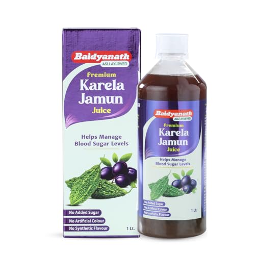 Baidyanath Premium Karela Jamun Juice - 1L | Supports Healthy Blood Sugar Levels Naturally |