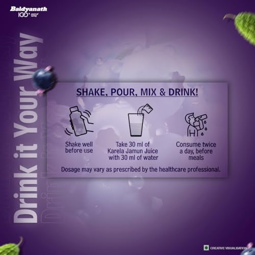 Baidyanath Premium Karela Jamun Juice - 1L | Supports Healthy Blood Sugar Levels Naturally | - Image 6