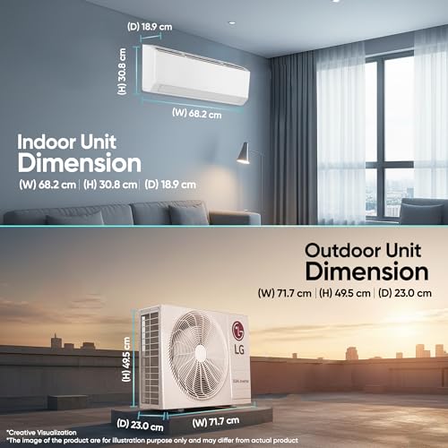 LG Essential Series, 0.8 Ton 2 Star, Smart Inverter Split AC (Copper, Convertible 6-in-1 Cooling, Faster Cooling & Energy Saving, HD Filter with AntiVirus Protection, New BEE Rated, AS-Q11KNVE, White) - Image 5