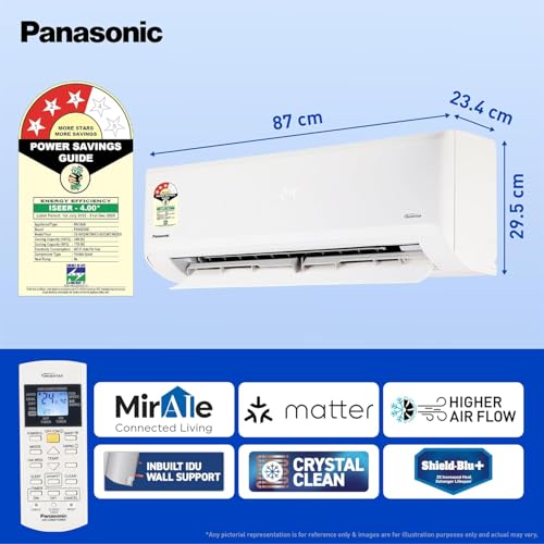 Panasonic 1.0 Ton 3 Star Premium Wi-Fi Inverter Smart Split AC (Matter Enabled, Higher Airflow, Copper Condenser, 7in1 Convertible, True AI, 2-Way, PM 0.1 Filter, CS/CU-SU12AKY3W, White) - Image 7