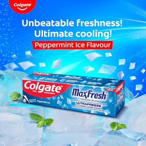 Colgate MaxFresh Toothpaste, Blue Gel Paste with Menthol for Super Fresh Breath, 600g, 150g X 4 (Peppermint Ice, Combo Pack) - Image 5
