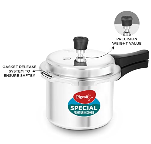 Pigeon by Stovekraft 12736 Aluminium Pressure Cooker 3 litre Non Induction Base Outer Lid (Silver) - Image 4