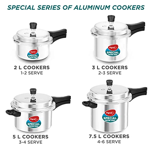 Pigeon by Stovekraft 12736 Aluminium Pressure Cooker 3 litre Non Induction Base Outer Lid (Silver) - Image 5