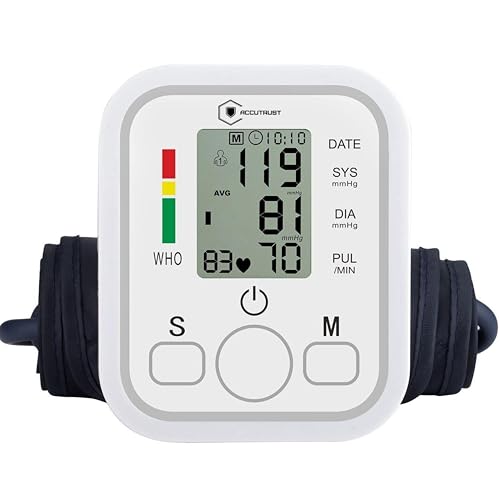 Digital Blood Pressure Monitor for Upper Arm with Large LCD Display, Hypertension Indicator, 2 User Memory (90 Readings), Pulse Rate & Heartbeat Detection – Automatic BP Machine