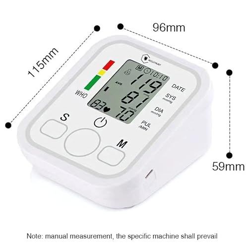 Digital Blood Pressure Monitor for Upper Arm with Large LCD Display, Hypertension Indicator, 2 User Memory (90 Readings), Pulse Rate & Heartbeat Detection – Automatic BP Machine - Image 3