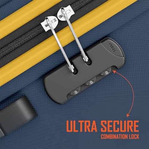 Safari Genius Alley Set of 3 (Cabin+ Medium + Large) Trolley Bags Hard Case Polypropylene, 4 Wheels, 360 Degree Wheeling Luggage, Travel Bag, Suitcase for Travel, Trolley Bags for Travel, Navy - Image 4