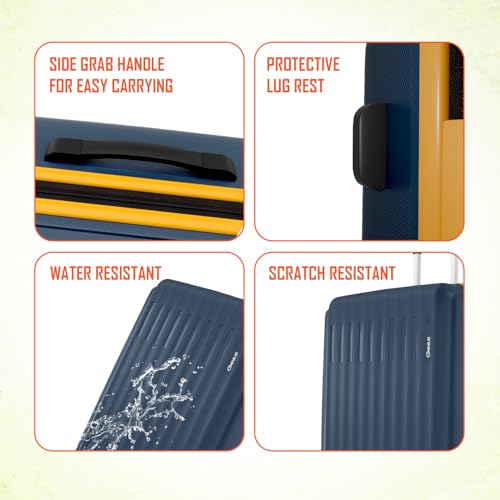 Safari Genius Alley Set of 3 (Cabin+ Medium + Large) Trolley Bags Hard Case Polypropylene, 4 Wheels, 360 Degree Wheeling Luggage, Travel Bag, Suitcase for Travel, Trolley Bags for Travel, Navy - Image 6