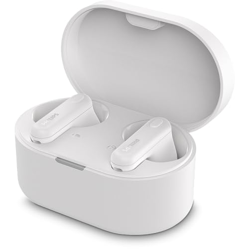PHILIPS TAT1108WT/00 True Wireless Earbuds, In-Ear, Bluetooth v5.3, Earphones with Mic, 15H Playback,Shank Shape, IPX4, Button Controls, Comfortable Fit, AI Mic for Crystal Clear Sound Quality (White) - Image 7