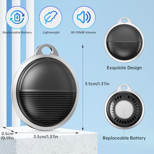 PEATOP Item Finders,Smart Bluetooth Key Finder Device,Tracker for Keys, Wallet, Luggage,Waterproof Tag Tracker with Replaceable Battery, Item Locater Works with Apple Find My (iOS Only) - Image 7