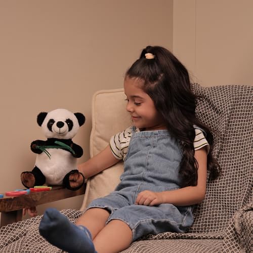 Mirada Glitter Eye Panda Soft Toy – 22cm | Cute Black & White Plush Stuffed Animal for Kids, Boys & Girls | Super Soft Cuddly Panda Toy Room Décor Plushie - Image 2