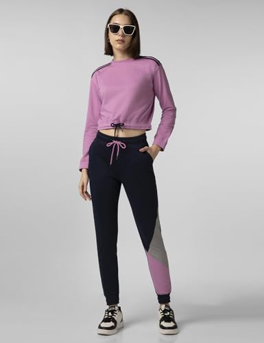 FYLTR Women's Terry Crop Top - Full Sleeve | Elasticated Waist & Cuff | Boxy Fit | Stripe Detailing | Tops for Women Western | Women t Shirt - Image 4