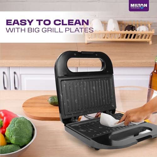 Milton Royal Express 800W Griller Sandwich Maker & Toaster | Auto Cut Off | Non-Stick Fixed Grill Plates | Easy Clean | Power Indicators | 1 year Manufacturer Warranty - Black - Image 6